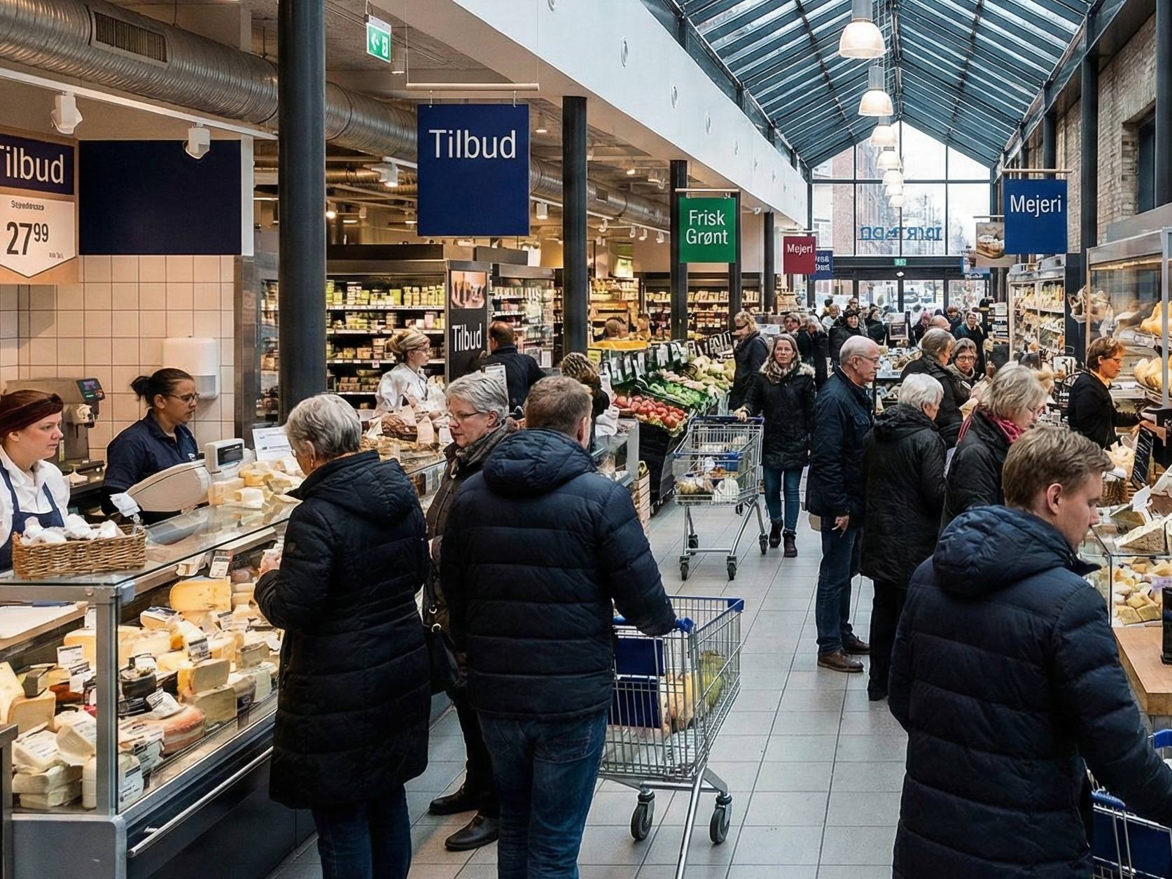 Person der kigger på varer i supermarked